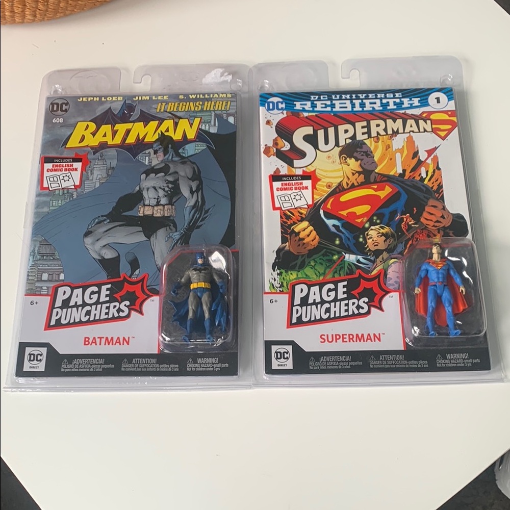 DC Comic Book & Action Figure Page Punchers Superman Batman NEW!